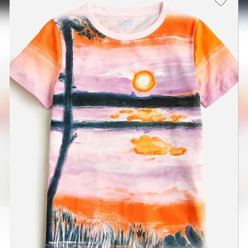 J. Crew Limited Edition Nicole Wittenburg Orange Sun Short Sleeve Tee NWT Xsmall